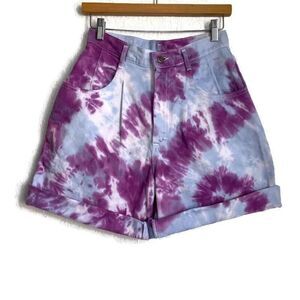 Lee High Waisted Tie Dye Denim Shorts Sz 10 Medium 28